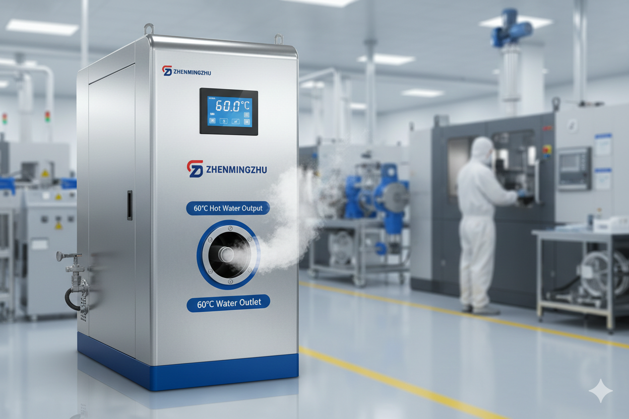 60 degree heat pump providing stable 60°c hot water for industrial heating applications