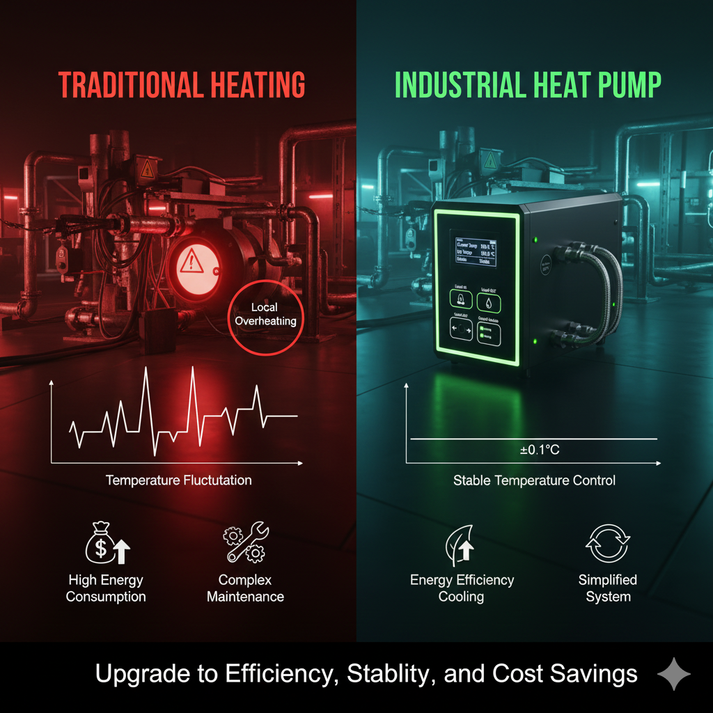 traditional industrial heating systems with high energy consumption and low efficiency