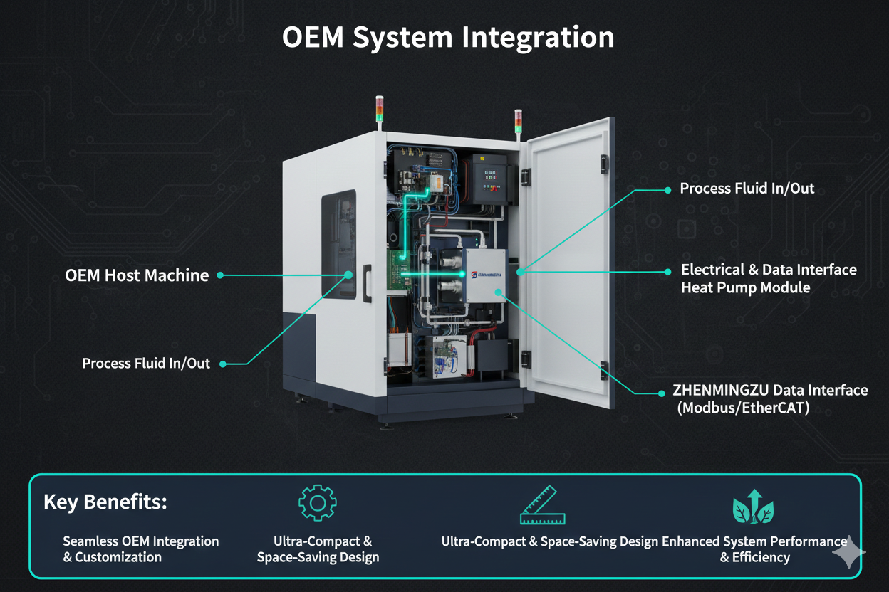 compact internal structure of micro high temperature heat pump
