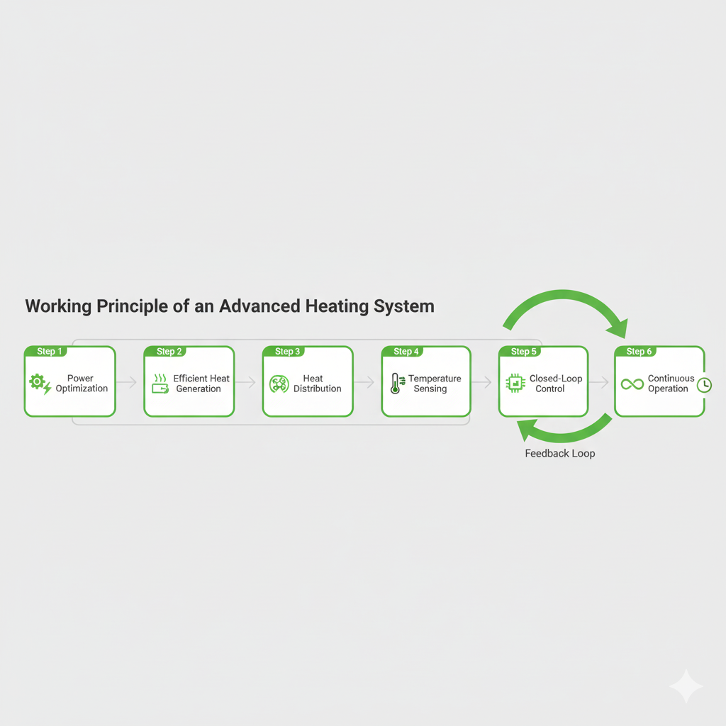 low power industrial heating working principle