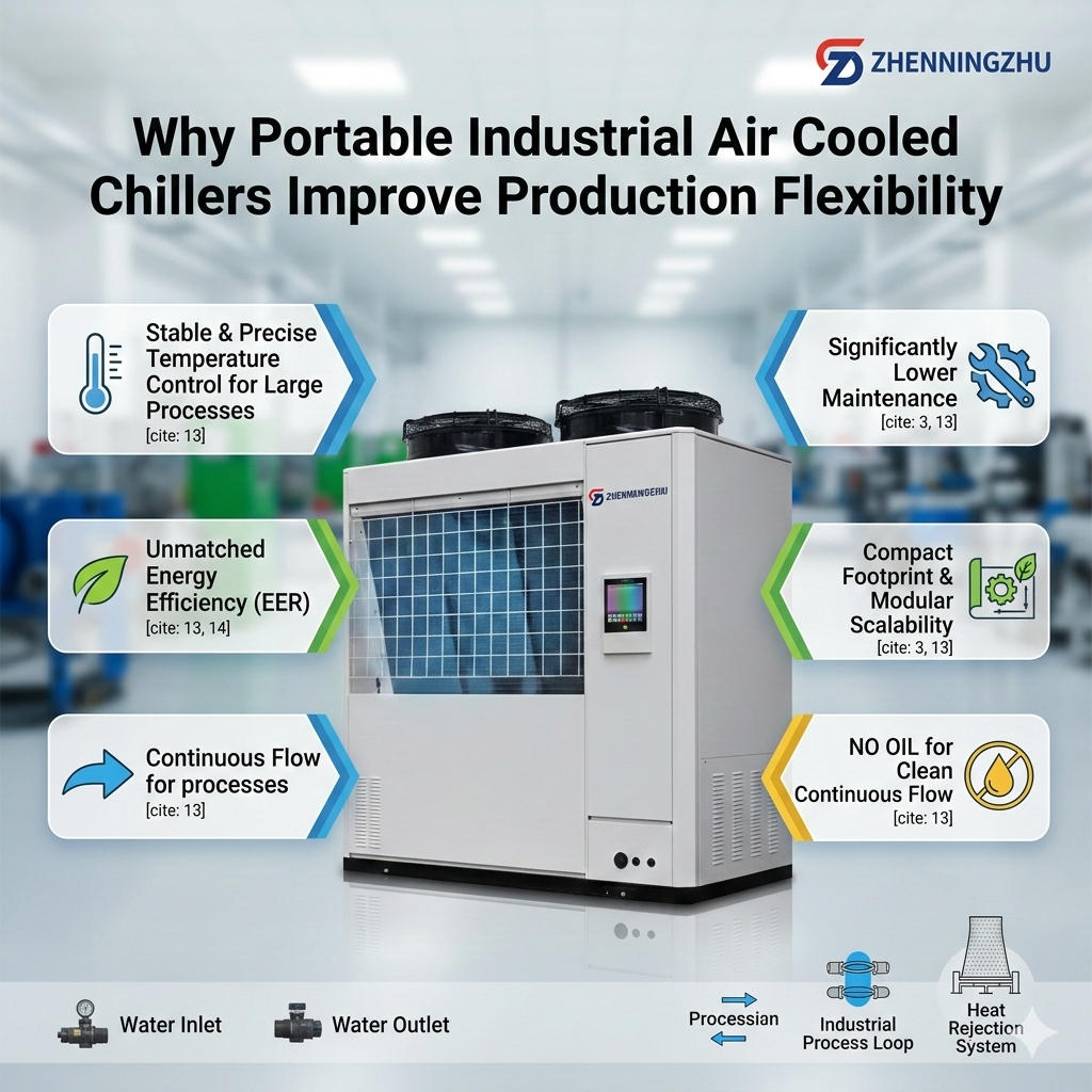 portable industrial air cooled chiller