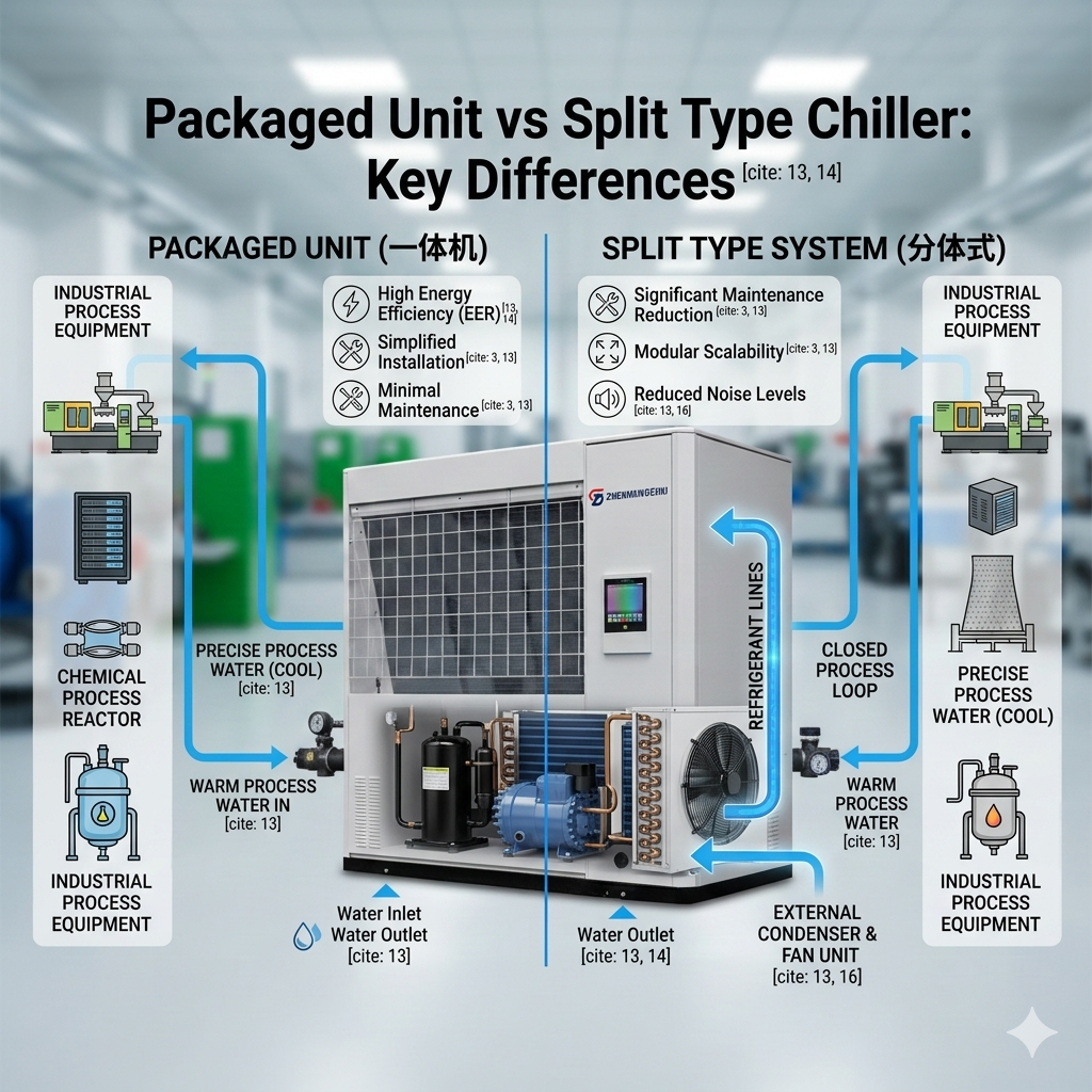 split type industrial chiller